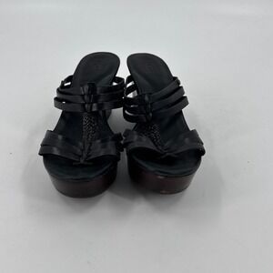 UGG Mattie Wedge Slide Sandals Womens US Size 9 Black Open Toe Slip On FD1114L